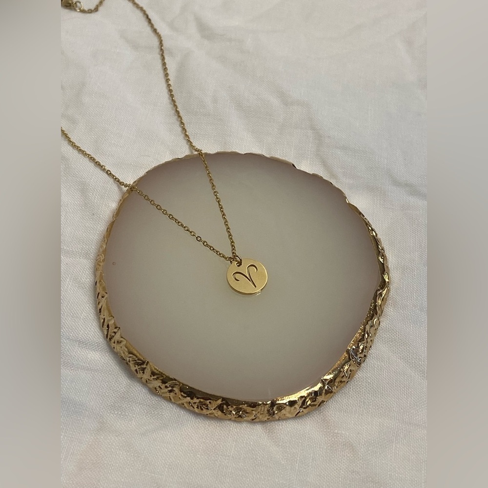 ARIES Coin Necklace |‎ Dainty GOLD Zodiac Pendant Chain pendant